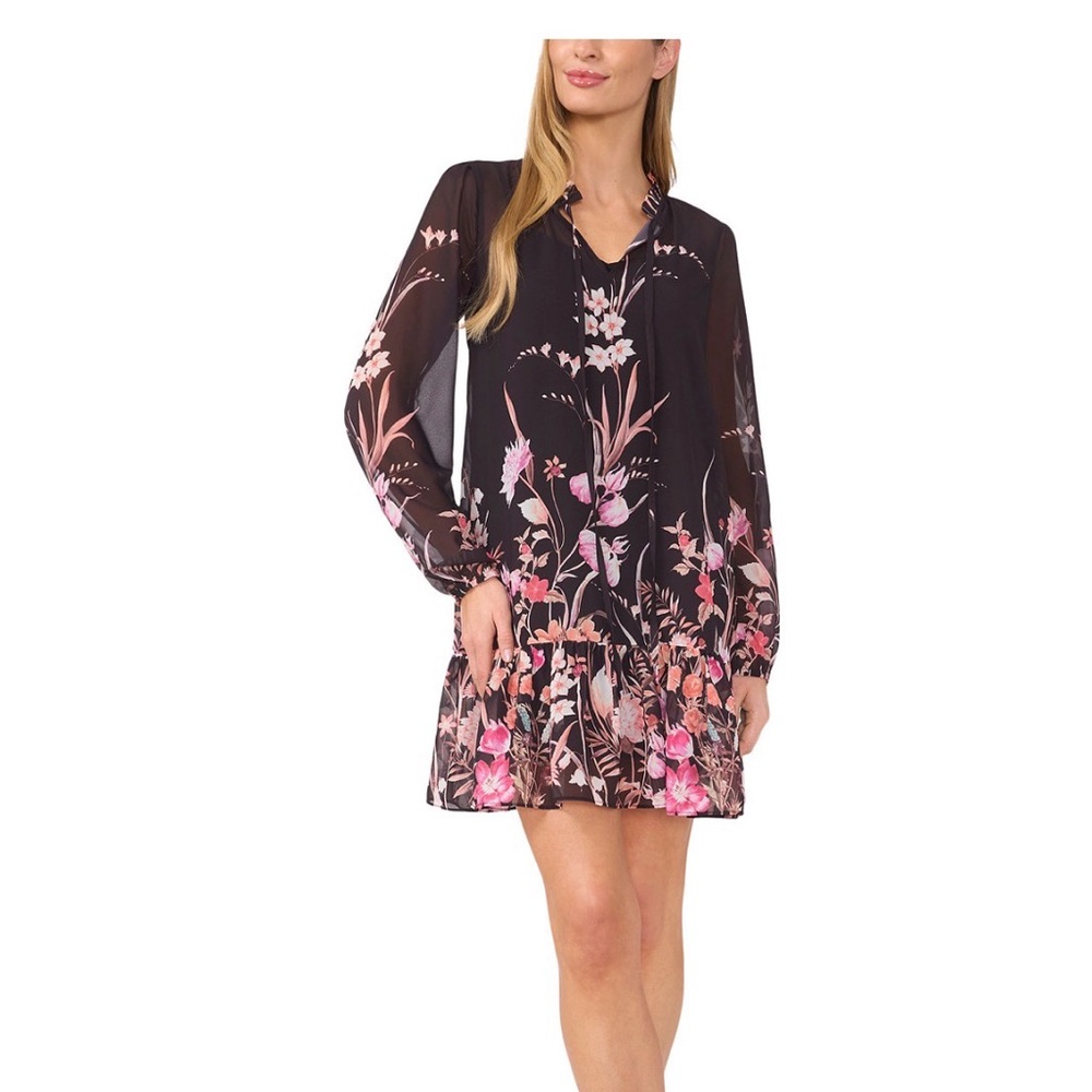 CeCe Black Floral Dress